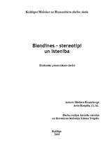 Реферат 'Blondīnes - stereotipi un īstenība', 1.