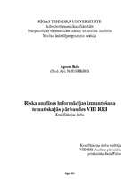 Реферат 'Riska analīzes informācijas izmantošana tematiskajās pārbaudēs VID RRI', 1.
