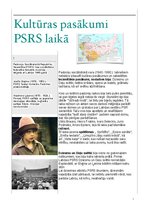 Конспект 'Kultūras pasākumi PSRS laikā', 1.