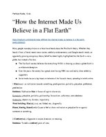 Конспект 'How the Internet Made Us Believe in a Flat Earth', 1.
