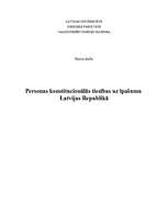 Реферат 'Personas konstitucionālās tiesības uz īpašumu Latvijas Republikā', 1.