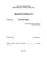 Отчёт по практике 'Prakses darbs a/s "Parex Banka"', 1.