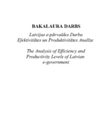 Дипломная 'The Analysis of Efficiency and Productivity Levels of Latvian E-government', 1.