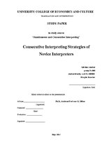 Реферат 'Consecutive Interpreting Strategies of Novice Interpreters', 1.