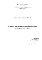 Эссе 'XX gadsimta 20. un 30.gadu Latvijas Republikas civiltiesību unifikācijas procesu', 1.