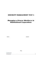 Реферат 'Managing a Diverse Workforce in Multinational Corporations', 1.