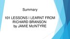 Презентация '"101 Lessons I Learnt From Richard Branson" by Jamie McIntyre', 1.