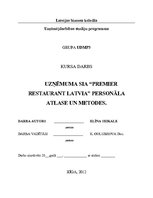 Реферат 'Pesonāla atlase un tās metodes SIA "Premiere Restaurant Latvia"', 1.
