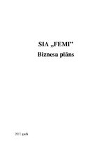 Бизнес план 'SIA "Femi" biznesa plāns', 1.