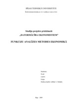 Реферат 'Funkciju analīzes metodes ekonomikā', 1.