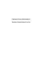 Реферат 'Corporate Social Responsibility: Business Opportunities in Latvia', 1.