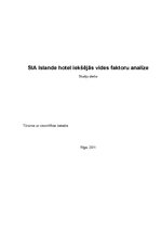 Реферат 'SIA "Islande Hotel" iekšējās vides faktoru analīze', 1.