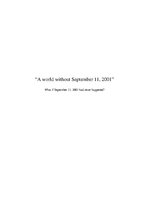 Эссе 'A World without September 11, 2001', 1.