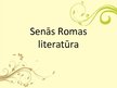 Конспект 'Senās Romas literatūra', 3.