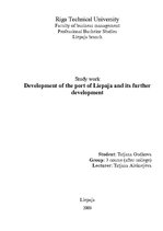 Реферат 'Development of the Port of Liepaja and Its Further Development', 1.