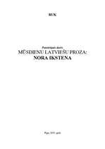 Реферат 'Mūsdienu latviešu proza - Nora Ikstena', 1.