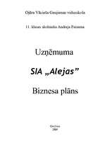 Бизнес план 'Biznesa plāns "Alejas"', 1.