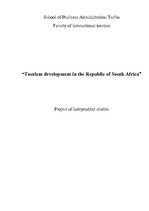 Реферат 'Tourism Development in the Republic of South Africa', 1.