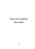 Бизнес план 'Zupu ēstuves izveidošana', 1.