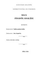 Реферат 'SIA X finanšu analīze', 1.