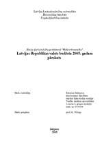 Реферат 'Latvijas Republikas 2005.gada valsts budžeta pārskats', 1.