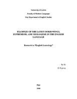 Конспект 'Examples of the Latest Borrowings, Euphemisms, and Neologisms in the English Lan', 1.