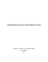 Реферат 'Akadēmiskā eseja par psihoanalīzes teoriju', 1.