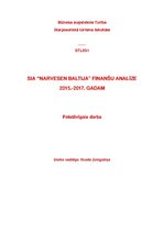 Реферат 'SIA "Narvesen Baltija" finanšu analīze 2015.-2017.gadam', 1.