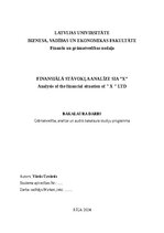 Дипломная 'FINANSIĀLĀ STĀVOKĻA ANALĪZE SIA ”X”', 1.