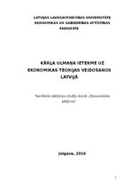 Реферат 'Kārļa Ulmaņa ietekme uz ekonomikas teorijas veidošanos Latvijā', 1.