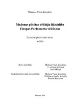 Реферат 'Madonas pilsētas vēlētāju līdzdalība Eiropas Parlamenta vēlēšanās', 1.