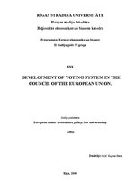 Эссе 'Development of Voting System in the Council of European Union', 1.