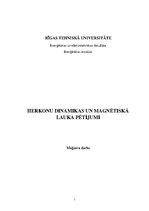 Дипломная 'Herkonu dinamikas un magnētiskā lauka pētījumi', 1.