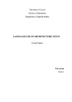 Реферат 'Language Use in Architecture Texts', 1.