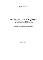 Реферат 'Brazīlijas Federatīvās Republikas konstitucionālā iekārta', 1.