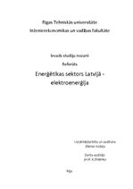 Реферат 'Enerģētikas sektors Latvijā - elektroenerģija', 1.
