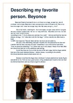 Эссе 'Describing My Favorite Person. Beyonce', 1.
