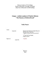 Реферат 'Linguo-Stylistic Analysis of Charles Dickens "The Mystery of Edwin Drood"', 1.
