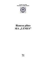 Бизнес план 'SIA "Lemes"', 1.