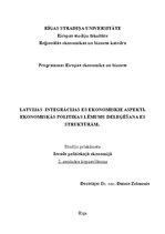 Конспект 'Latvijas integrācijas Eiropas Savienībā ekonomiskie aspekti. Ekonomiskās politik', 1.