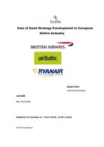 Дипломная 'Role of Band Strategy Development in European Airline Industry', 1.