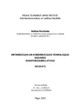Реферат 'Informācijas un komunikācijas tehnoloģiju nozares raksturojums Latvijā', 2.
