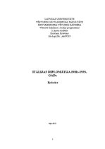 Реферат 'Itālijas diplomātija no 1920. līdz 1935.gadam', 1.