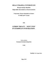 Конспект 'Lisbon Treaty - Next Step in European Integration', 1.