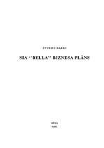 Бизнес план 'SIA "Bella"', 1.