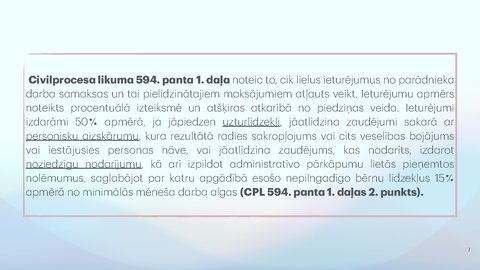 Презентация 'Piedziņas vēršana uz darba samaksu, tai pielīdzinātajiem maksājumiem un citām na', 7.