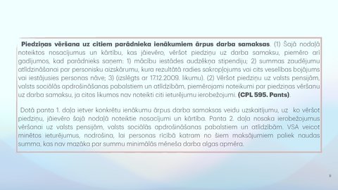 Презентация 'Piedziņas vēršana uz darba samaksu, tai pielīdzinātajiem maksājumiem un citām na', 9.