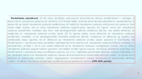 Презентация 'Piedziņas vēršana uz darba samaksu, tai pielīdzinātajiem maksājumiem un citām na', 15.