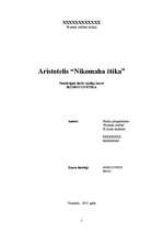 Реферат 'Aristotelis “Nikomaha ētika”', 1.