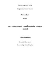 Реферат 'SIA "LatviaTours" finanšu analīze 2014.-2016.gadam', 1.